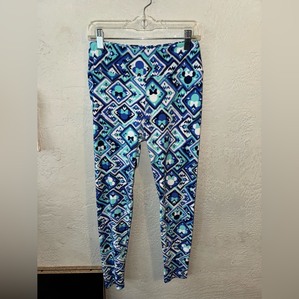 Blue/teal Disney x LulaRoe Patterned Leggings
